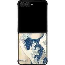 Coque Samsung Galaxy Z Flip7 - Silicone rigide noir Tableau art - La Grande Vague de Kanagawa - Hokusai