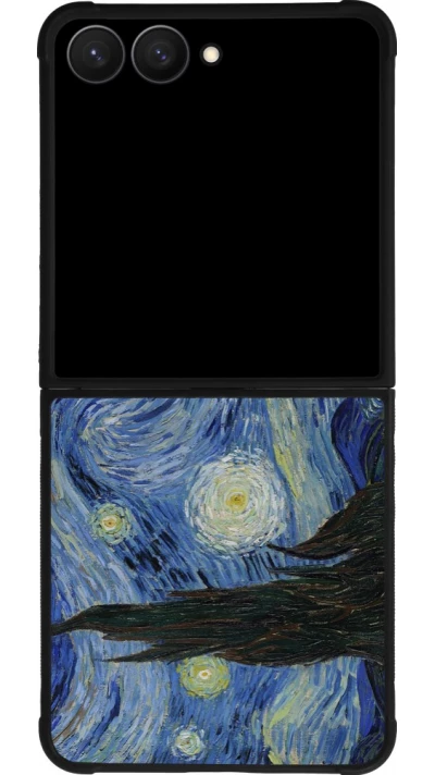 Coque Samsung Galaxy Z Flip7 - Silicone rigide noir Tableau art - La Nuit étoilée - Van Gogh