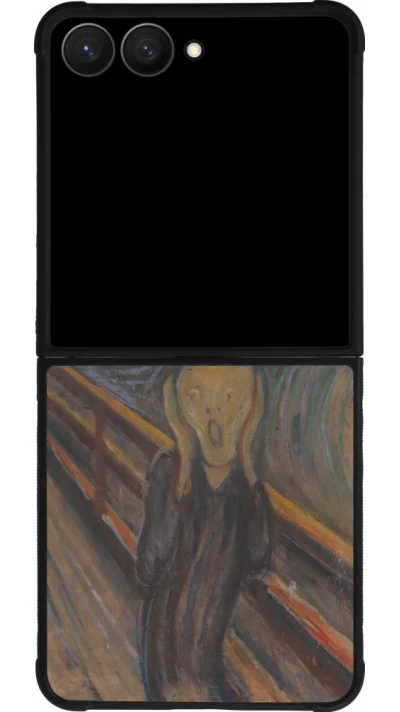Coque Samsung Galaxy Z Flip7 - Silicone rigide noir Tableau art - Le Cri - Edvard Munch