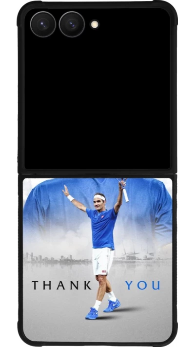 Samsung Galaxy Z Flip7 Case Hülle - Silikon schwarz Thank you Roger