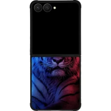 Samsung Galaxy Z Flip7 Case Hülle - Silikon schwarz Tiger Blue Red