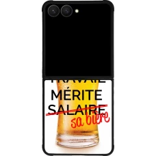 Coque Samsung Galaxy Z Flip7 - Silicone rigide noir Tout travail mérite sa bière