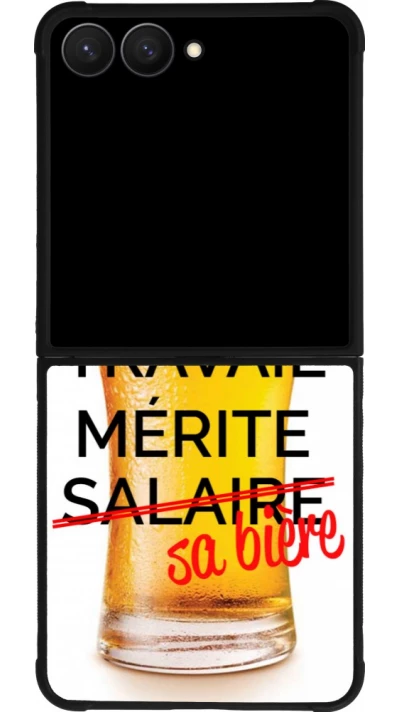 Samsung Galaxy Z Flip7 Case Hülle - Silikon schwarz Tout travail mérite sa bière