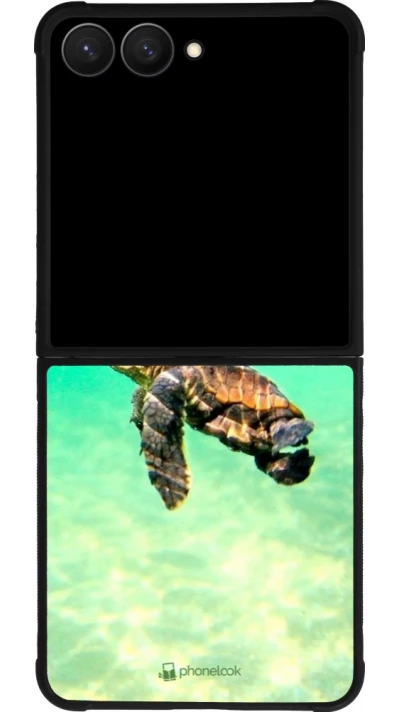 Samsung Galaxy Z Flip7 Case Hülle - Silikon schwarz Turtle Underwater