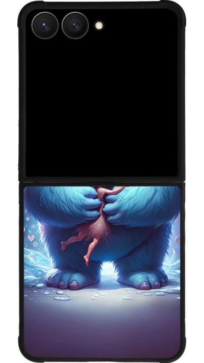 Samsung Galaxy Z Flip7 Case Hülle - Silikon schwarz Valentin 2024 Flauschige Liebe