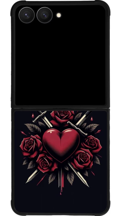 Samsung Galaxy Z Flip7 Case Hülle - Silikon schwarz Valentine 2024 gothic love