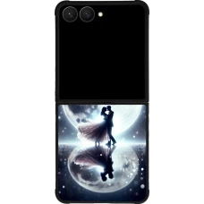 Coque Samsung Galaxy Z Flip7 - Silicone rigide noir Valentine 2024 Love under the moon
