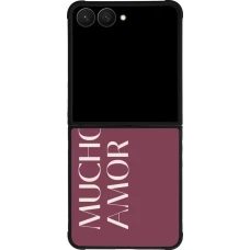 Samsung Galaxy Z Flip7 Case Hülle - Silikon schwarz Valentine 2024 mucho amor rosado