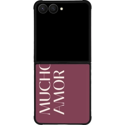 Samsung Galaxy Z Flip7 Case Hülle - Silikon schwarz Valentine 2024 mucho amor rosado