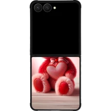 Samsung Galaxy Z Flip7 Case Hülle - Silikon schwarz Valentin 2024 Rosaroter Teddybär