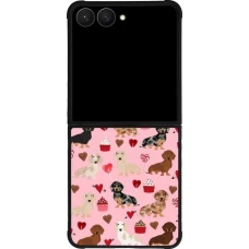 Samsung Galaxy Z Flip7 Case Hülle - Silikon schwarz Valentine 2024 puppy love