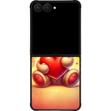 Samsung Galaxy Z Flip7 Case Hülle - Silikon schwarz Valentin 2024 Teddy Liebe