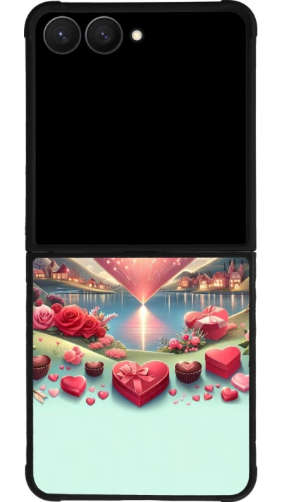 Samsung Galaxy Z Flip7 Case Hülle - Silikon schwarz Valentin 2025 Schick