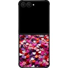 Samsung Galaxy Z Flip7 Case Hülle - Silikon schwarz Valentin 2025 Konfetti