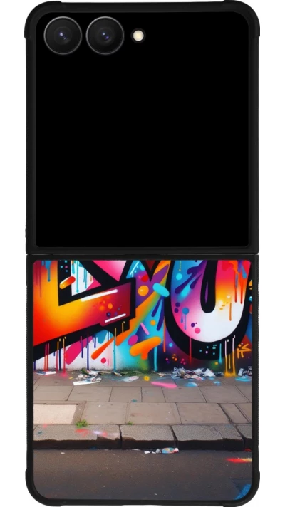 Samsung Galaxy Z Flip7 Case Hülle - Silikon schwarz Valentin 2025 Liebe U Tag