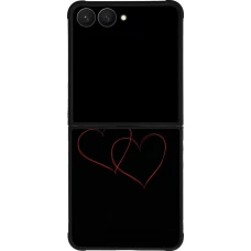 Samsung Galaxy Z Flip7 Case Hülle - Silikon schwarz Valentine 2023 attached heart