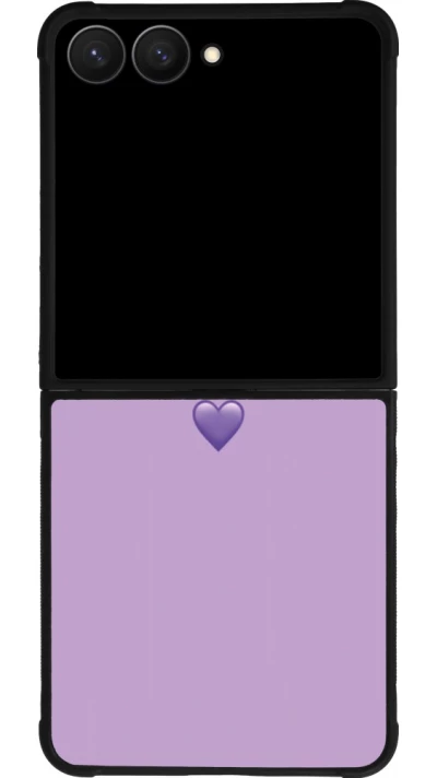 Samsung Galaxy Z Flip7 Case Hülle - Silikon schwarz Valentine 2023 purpule single heart