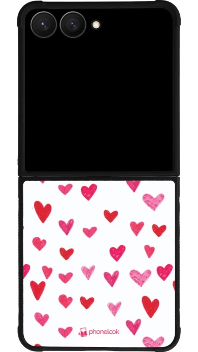 Samsung Galaxy Z Flip7 Case Hülle - Silikon schwarz Valentine 2022 Many pink hearts