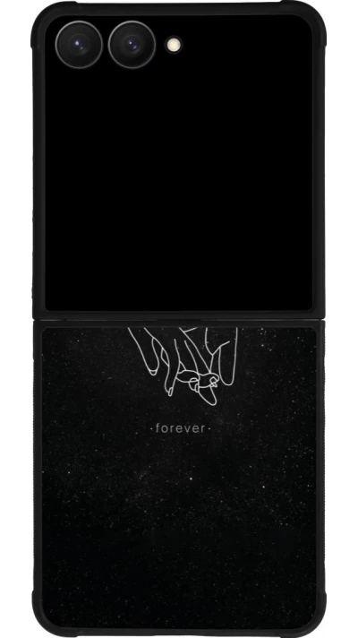 Samsung Galaxy Z Flip7 Case Hülle - Silikon schwarz Valentine 2023 hands forever