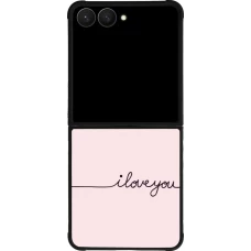 Samsung Galaxy Z Flip7 Case Hülle - Silikon schwarz Valentine 2023 i love you writing