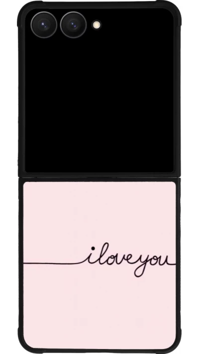 Samsung Galaxy Z Flip7 Case Hülle - Silikon schwarz Valentine 2023 i love you writing