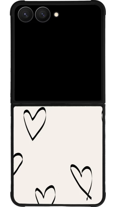 Samsung Galaxy Z Flip7 Case Hülle - Silikon schwarz Valentine 2023 minimalist hearts