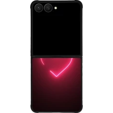 Samsung Galaxy Z Flip7 Case Hülle - Silikon schwarz Valentine 2023 single neon heart