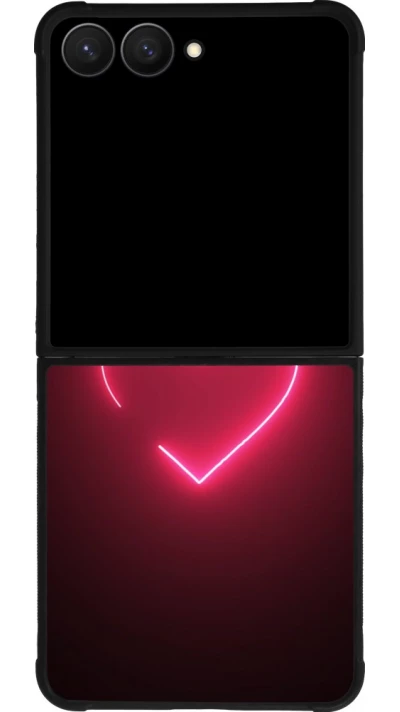 Samsung Galaxy Z Flip7 Case Hülle - Silikon schwarz Valentine 2023 single neon heart