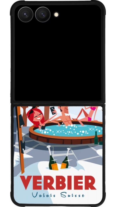 Samsung Galaxy Z Flip7 Case Hülle - Silikon schwarz Verbier Mountain Jacuzzi
