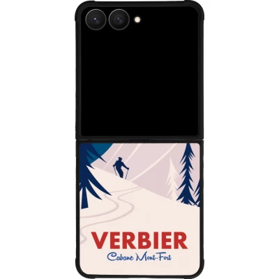 Samsung Galaxy Z Flip7 Case Hülle - Silikon schwarz Verbier Cabane Mont-Fort