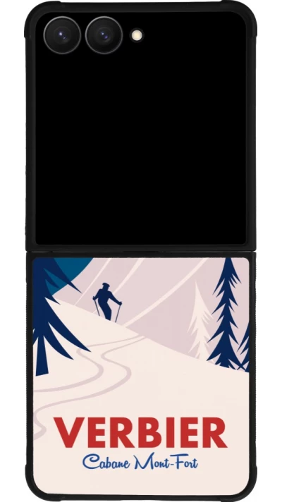 Samsung Galaxy Z Flip7 Case Hülle - Silikon schwarz Verbier Cabane Mont-Fort