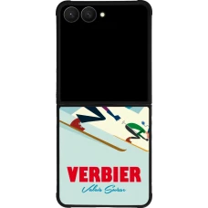 Samsung Galaxy Z Flip7 Case Hülle - Silikon schwarz Verbier Ski Downhill