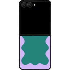 Samsung Galaxy Z Flip7 Case Hülle - Silikon schwarz Wavy Rectangle Green Purple