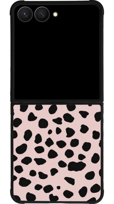 Coque Samsung Galaxy Z Flip7 - Silicone rigide noir Wild Leopard Pink