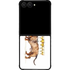 Samsung Galaxy Z Flip7 Case Hülle - Silikon schwarz Wine Teckel