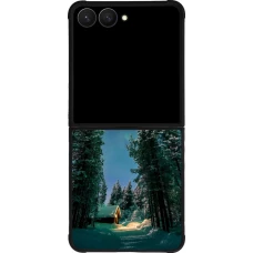 Samsung Galaxy Z Flip7 Case Hülle - Silikon schwarz Winter 22 Northern Lights