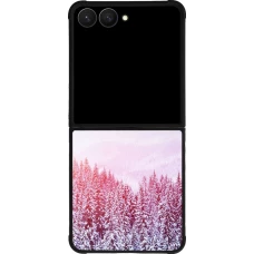 Samsung Galaxy Z Flip7 Case Hülle - Silikon schwarz Winter 22 Pink Forest