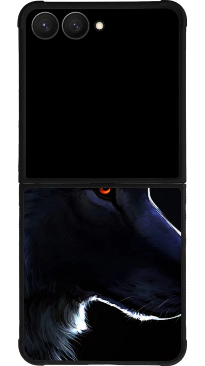 Samsung Galaxy Z Flip7 Case Hülle - Silikon schwarz Wolf Shape
