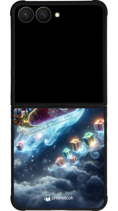 Samsung Galaxy Z Flip7 Case Hülle - Silikon schwarz Weihnachten 2023 Verzauberter Weihnachtsmann