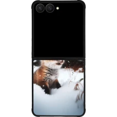 Samsung Galaxy Z Flip7 Case Hülle - Silikon schwarz Weihnachten 2023 Fuechslein Tanne