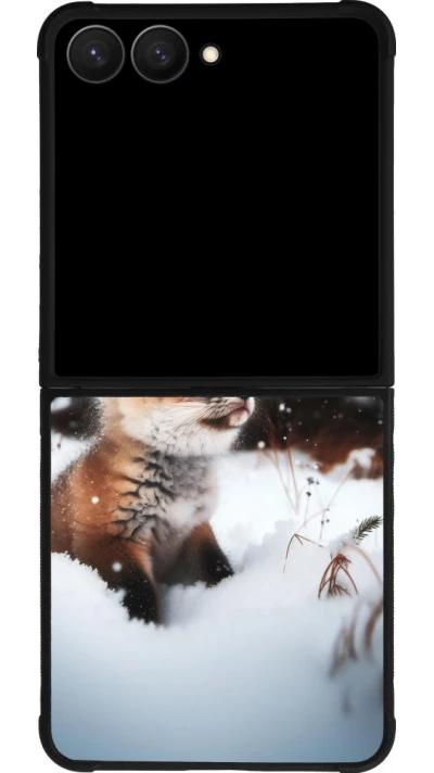 Samsung Galaxy Z Flip7 Case Hülle - Silikon schwarz Weihnachten 2023 Fuechslein Tanne