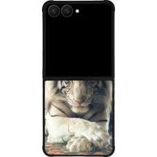 Samsung Galaxy Z Flip7 Case Hülle - Silikon schwarz Zen Tiger