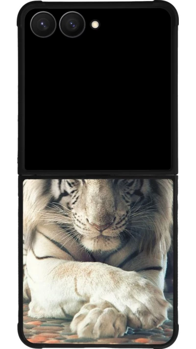 Samsung Galaxy Z Flip7 Case Hülle - Silikon schwarz Zen Tiger