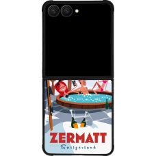 Samsung Galaxy Z Flip7 Case Hülle - Silikon schwarz Zermatt Mountain Jacuzzi