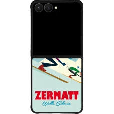 Samsung Galaxy Z Flip7 Case Hülle - Silikon schwarz Zermatt Ski Downhill