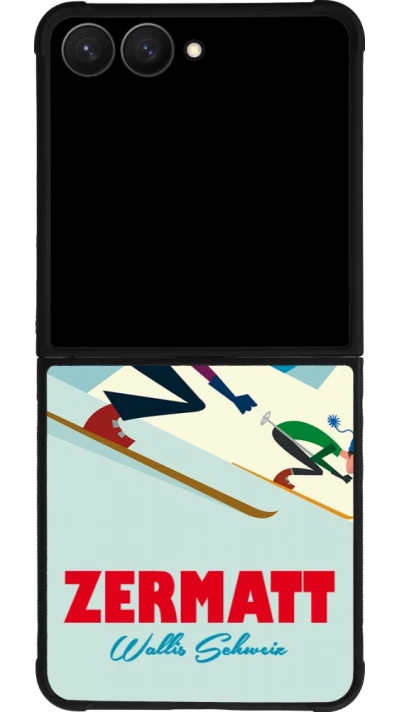 Samsung Galaxy Z Flip7 Case Hülle - Silikon schwarz Zermatt Ski Downhill