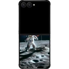 Samsung Galaxy Z Flip8 Case Hülle - Silikon schwarz Astro Schweiz auf dem Mond