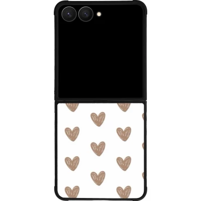 Coque Samsung Galaxy Z Flip8 - Silicone rigide noir Autumn 2024 brown hearts