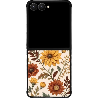 Samsung Galaxy Z Flip8 Case Hülle - Silikon schwarz Autumn 25 Flower pattern