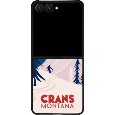 Coque Samsung Galaxy Z Flip8 - Silicone rigide noir Crans-Montana Cabane